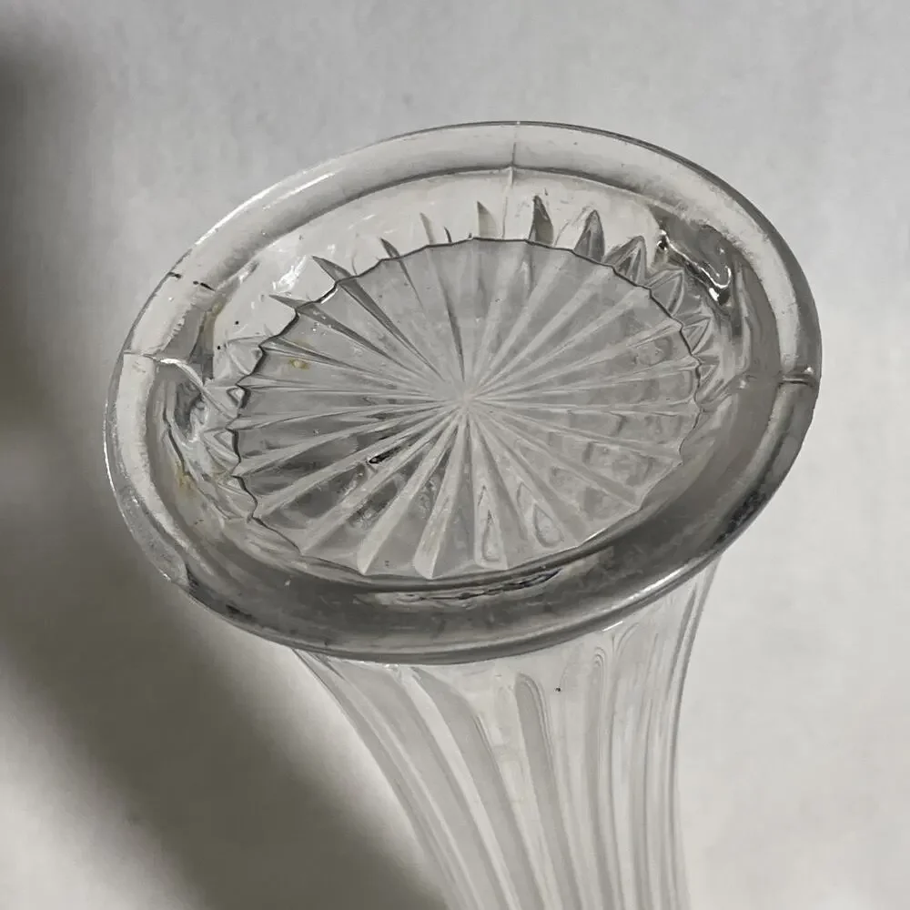 Antique Fenton Swung Vase Clear Early Circa 1918 UV Glow Rare